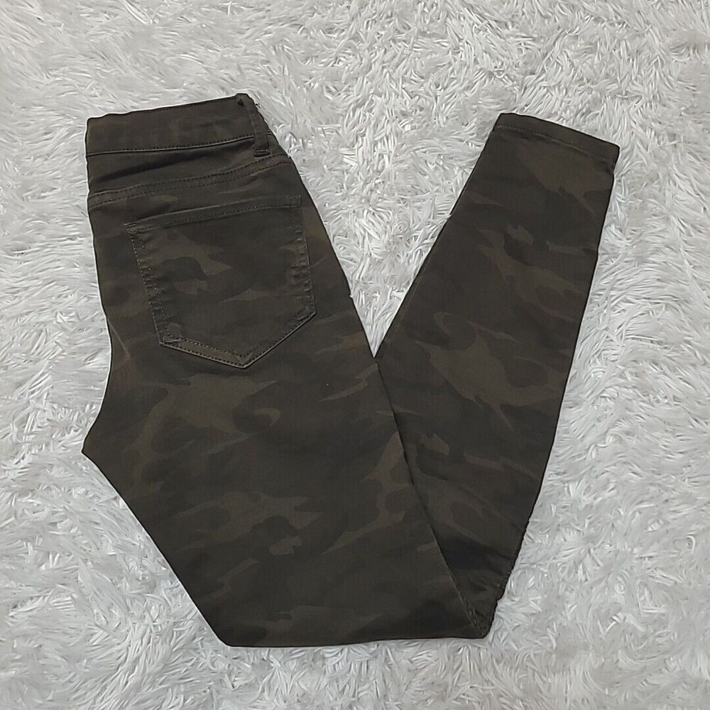 Zara Basic Skinny Moto Pants Women's Size 2 Camo Zippers